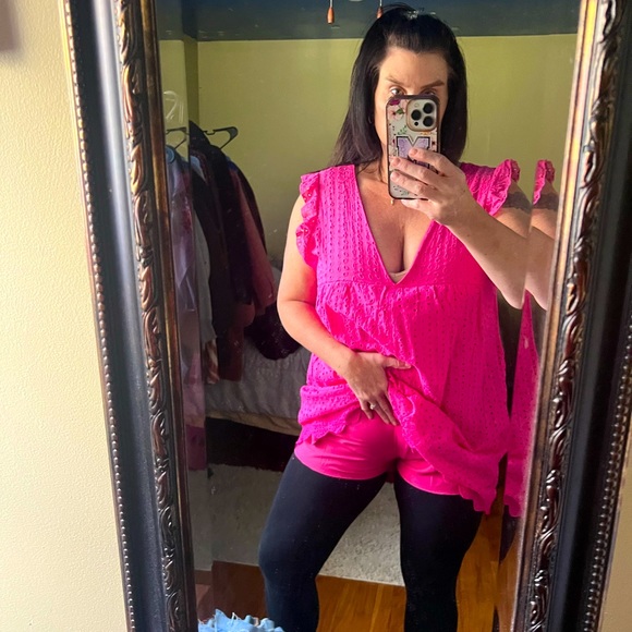 TikTok Dress!!!! In a Black and Pink!!! Hidden shorts underneath.. worn once - Picture 2 of 5